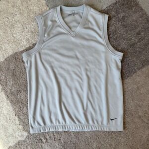 Nike Golf Mens Dri-FIT V-Neck Sweater Vest Grey 416573-061 Size M